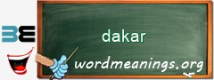 WordMeaning blackboard for dakar